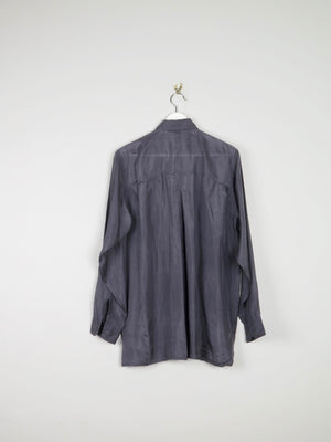 Men's Vintage Grey Silk Shirt S *slightly damaged * - The Harlequin