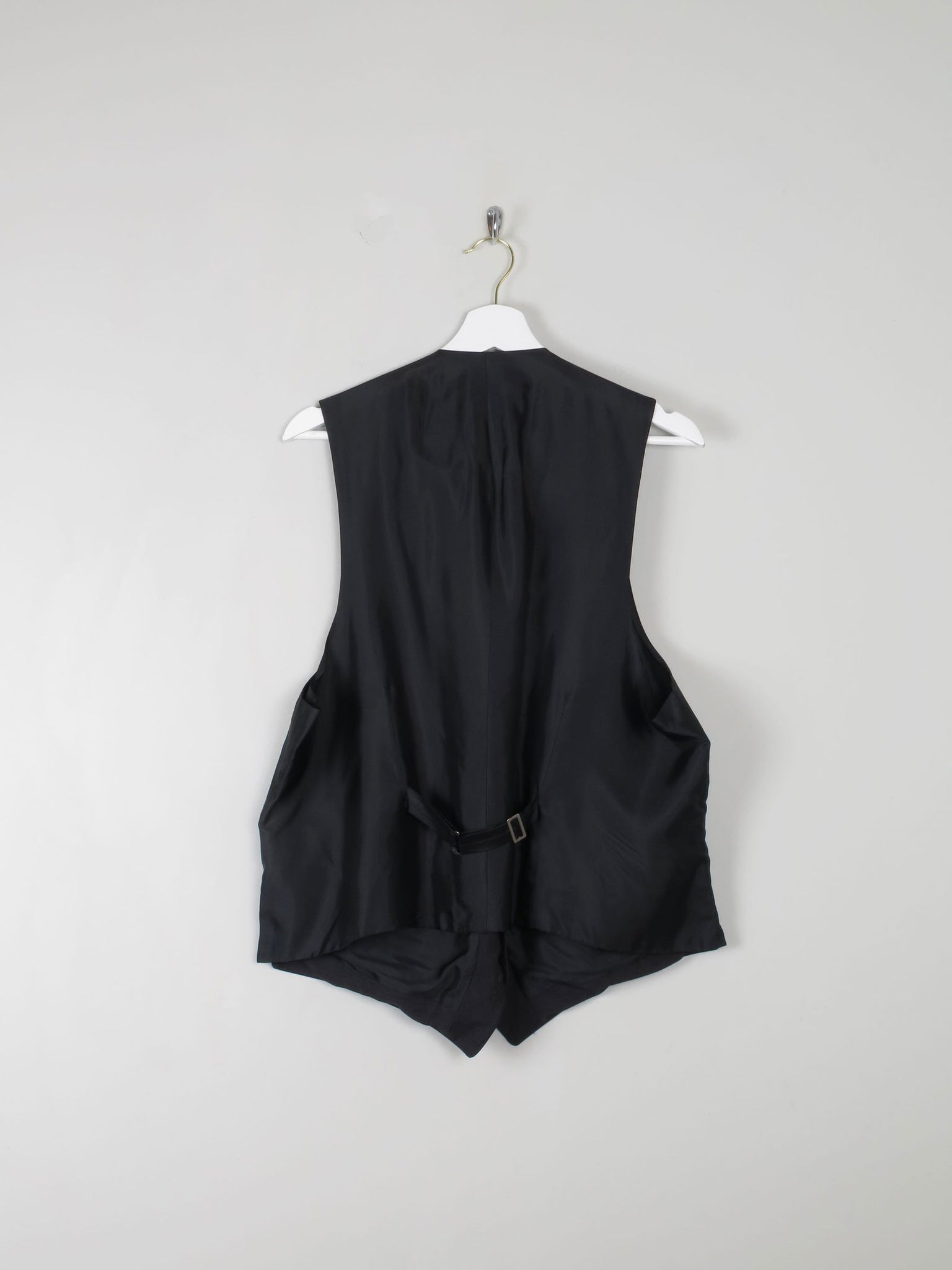 Men's Vintage Grey Wool Waistcoat L - The Harlequin