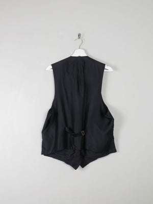 Men's Vintage Grey Wool Waistcoat L - The Harlequin