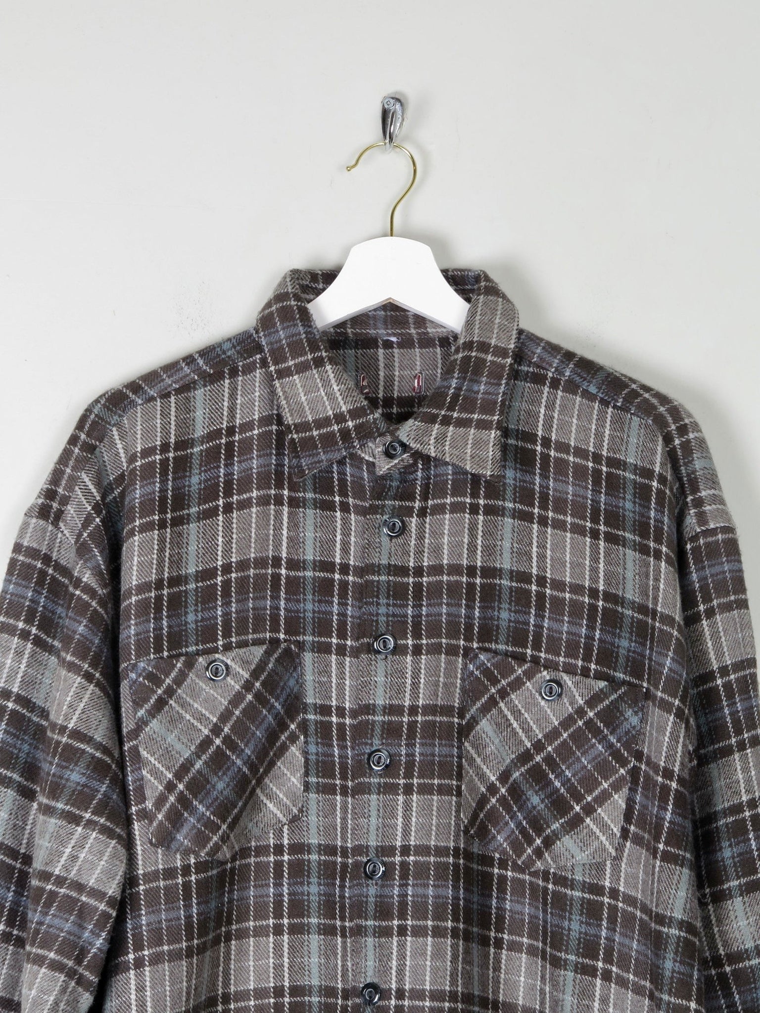 Men's Vintage Heavy Flannel Wool Feel Shirt XL - The Harlequin