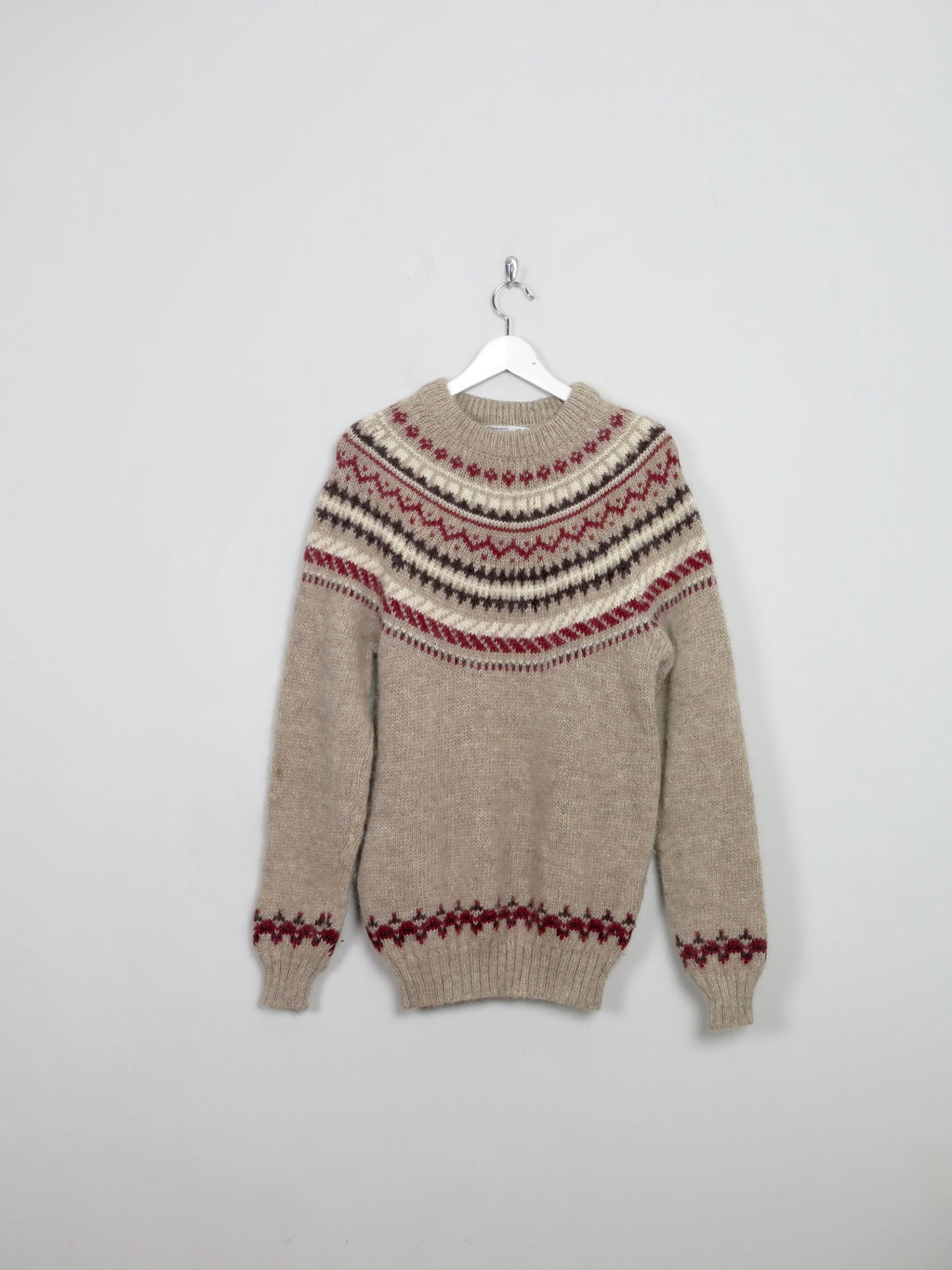 Men's Vintage Icelandic Nordic Jumper L - The Harlequin