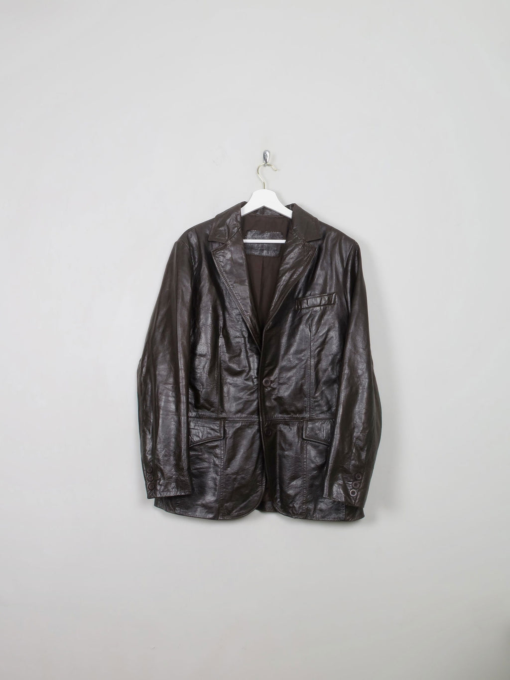 Men's Vintage Leather Dark Brown Jacket S - The Harlequin