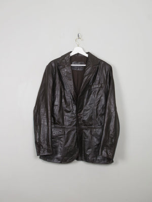 Men's Vintage Leather Dark Brown Jacket S - The Harlequin