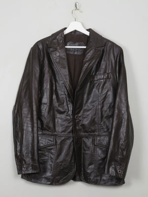 Men's Vintage Leather Dark Brown Jacket S - The Harlequin