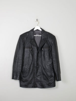 Men's Vintage Leather Jacket Black L - The Harlequin
