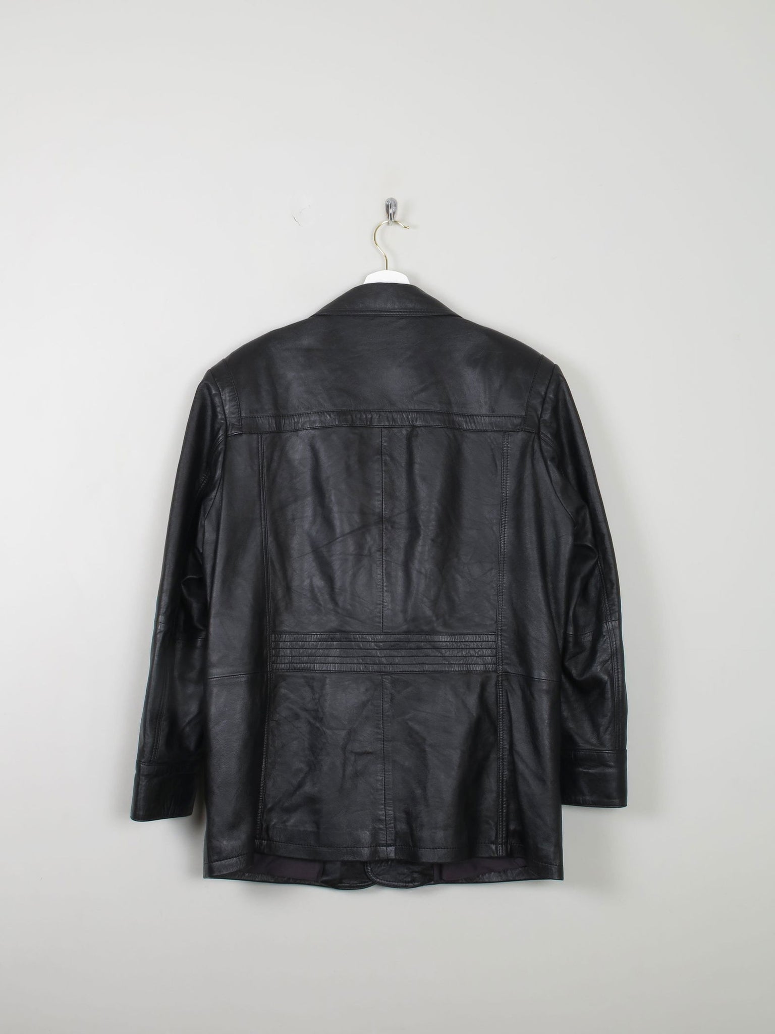 Men's Vintage Leather Jacket Black L - The Harlequin