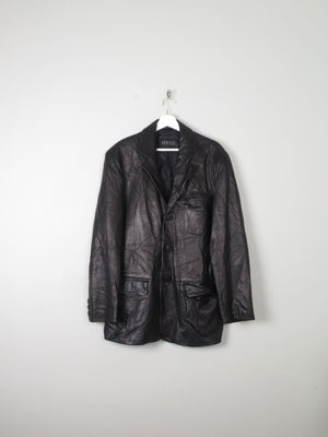 Men's Vintage Leather Jacket Black M - The Harlequin