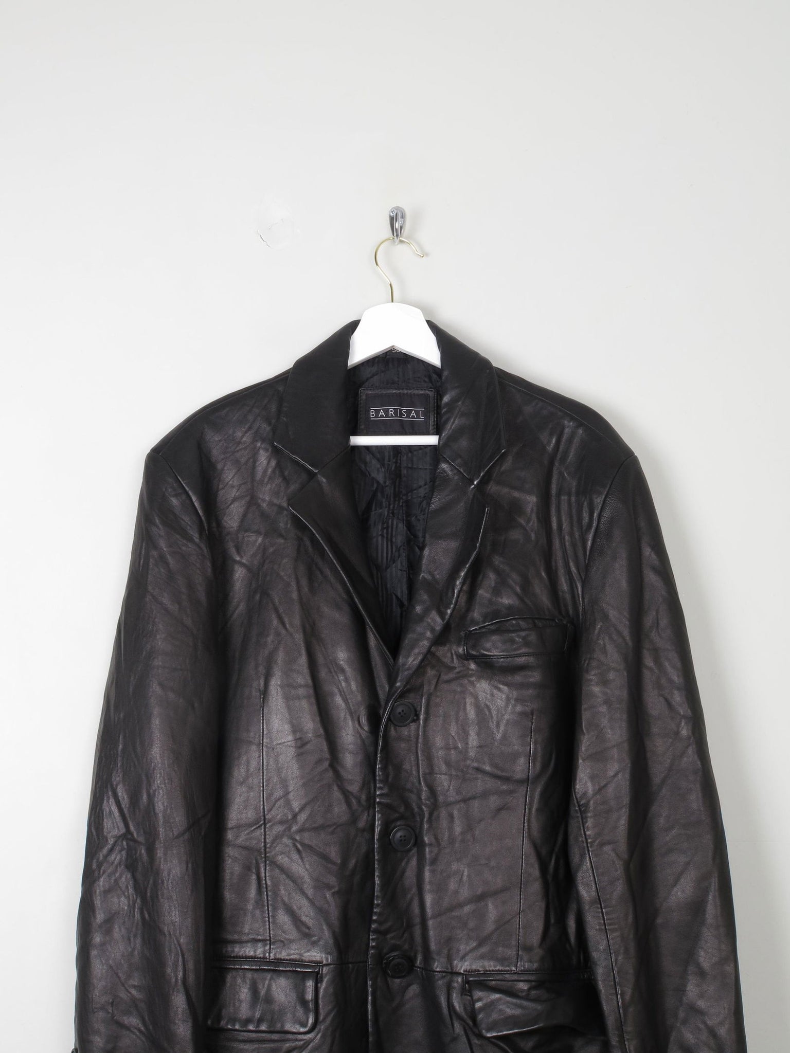 Men's Vintage Leather Jacket Black M - The Harlequin