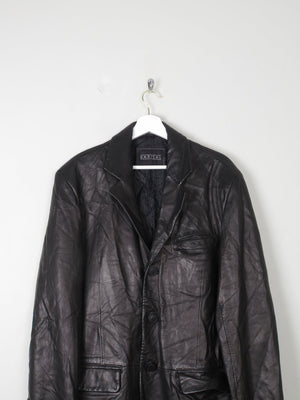 Men's Vintage Leather Jacket Black M - The Harlequin