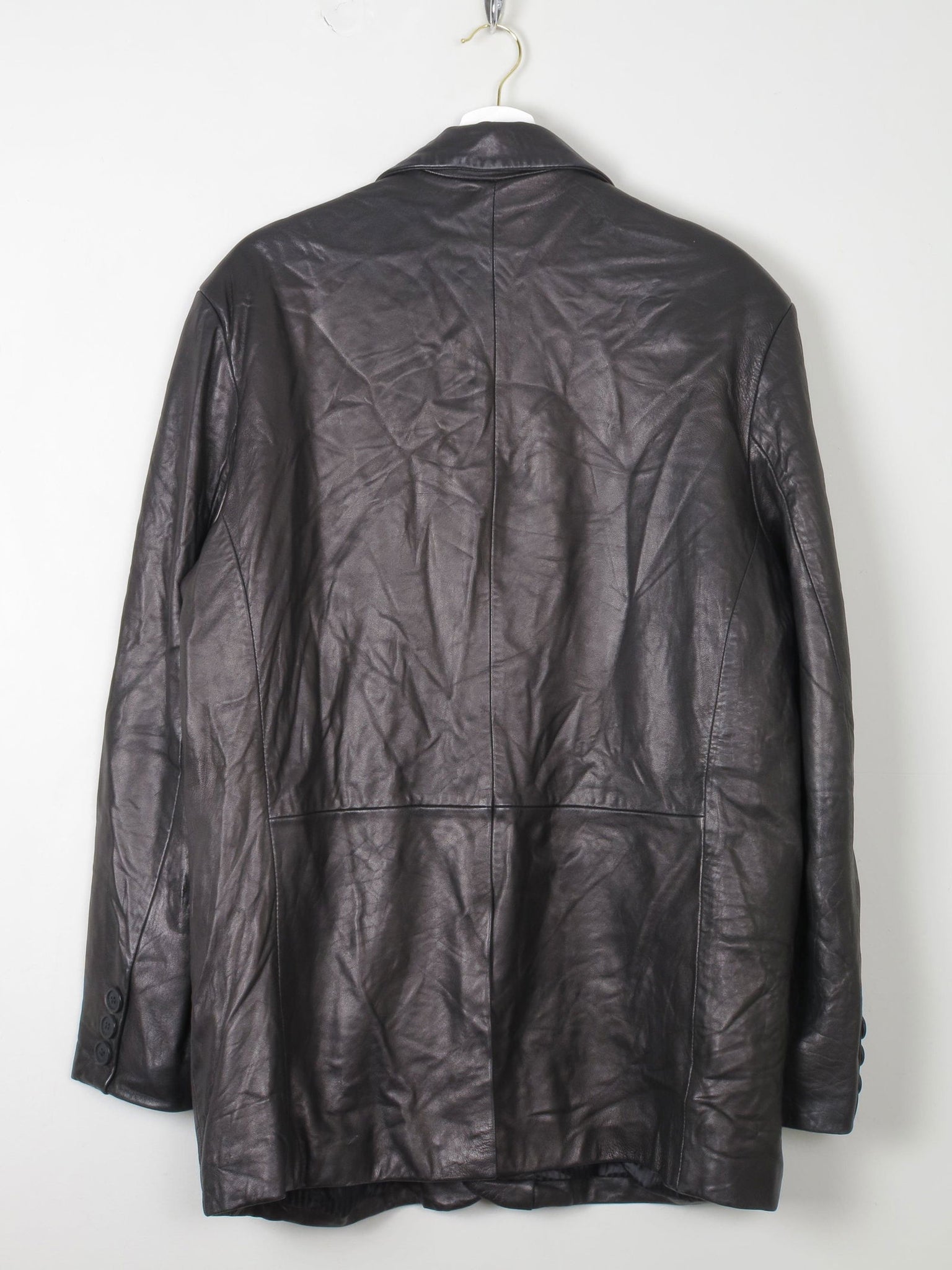 Men's Vintage Leather Jacket Black M - The Harlequin
