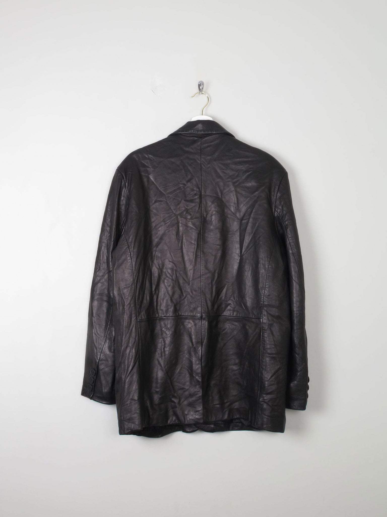 Men's Vintage Leather Jacket Black M - The Harlequin