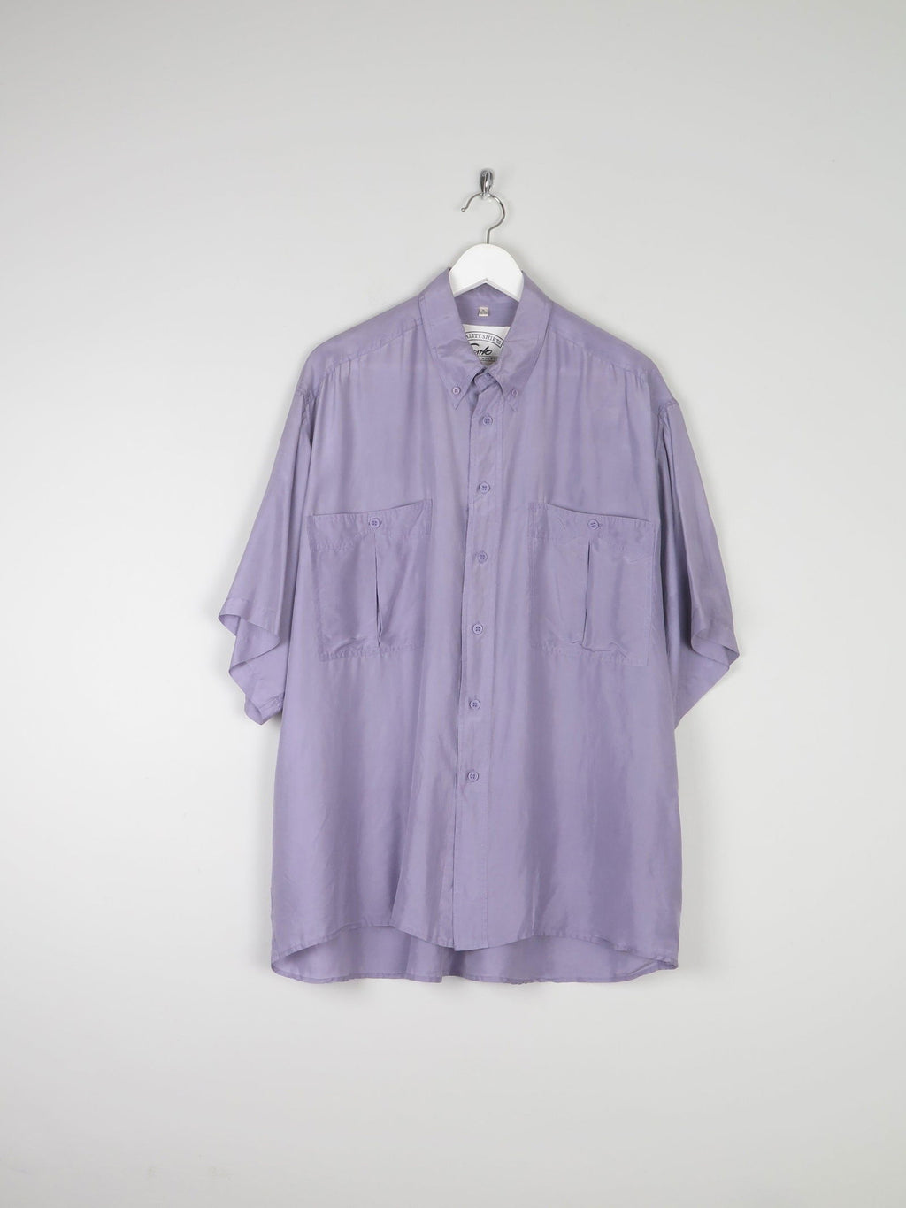 Men's Vintage Lilac Silk Short Sleeve Shirt XL - The Harlequin