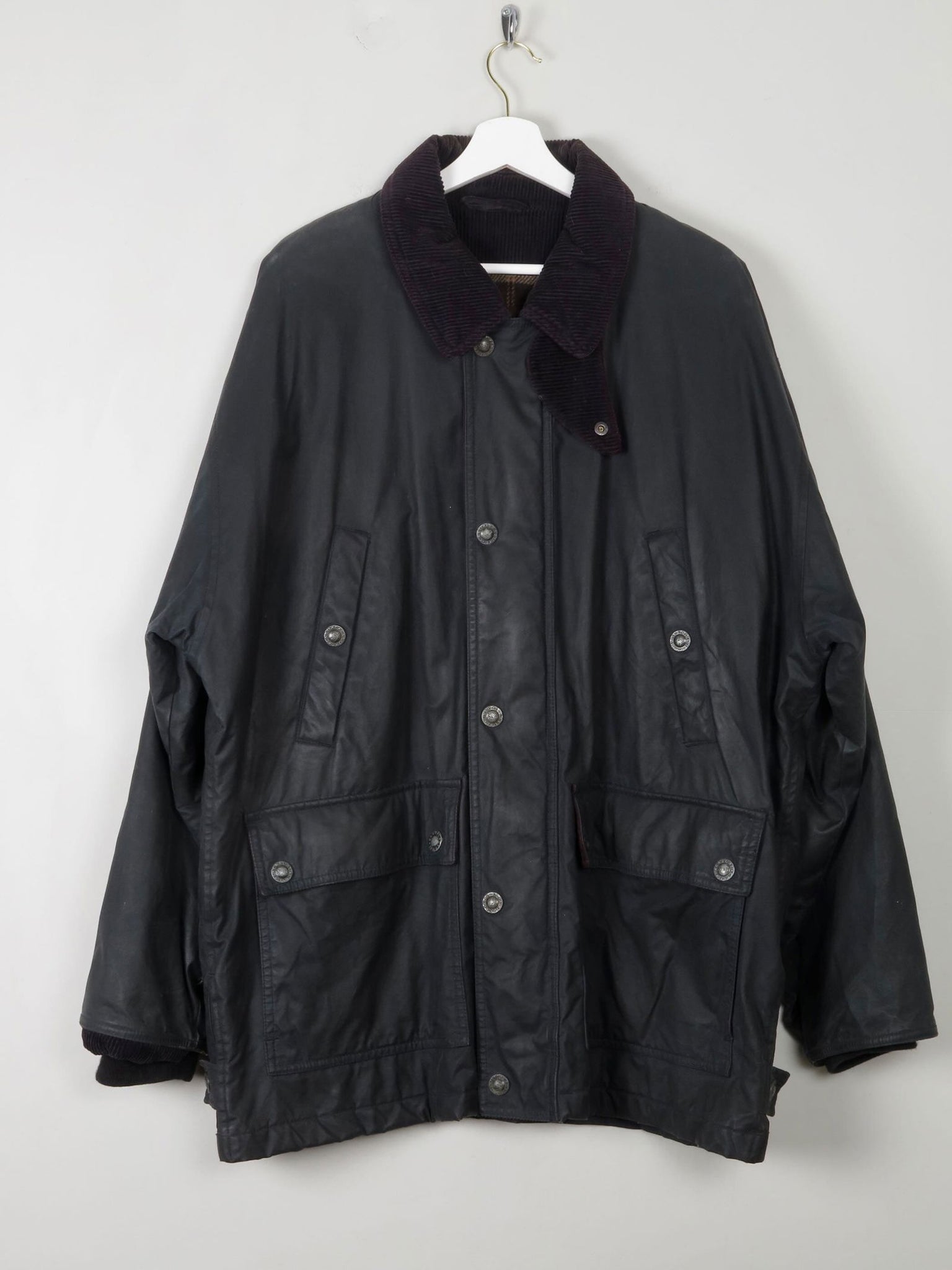 Men's Vintage Lined Wax Jacket Navy XL - The Harlequin