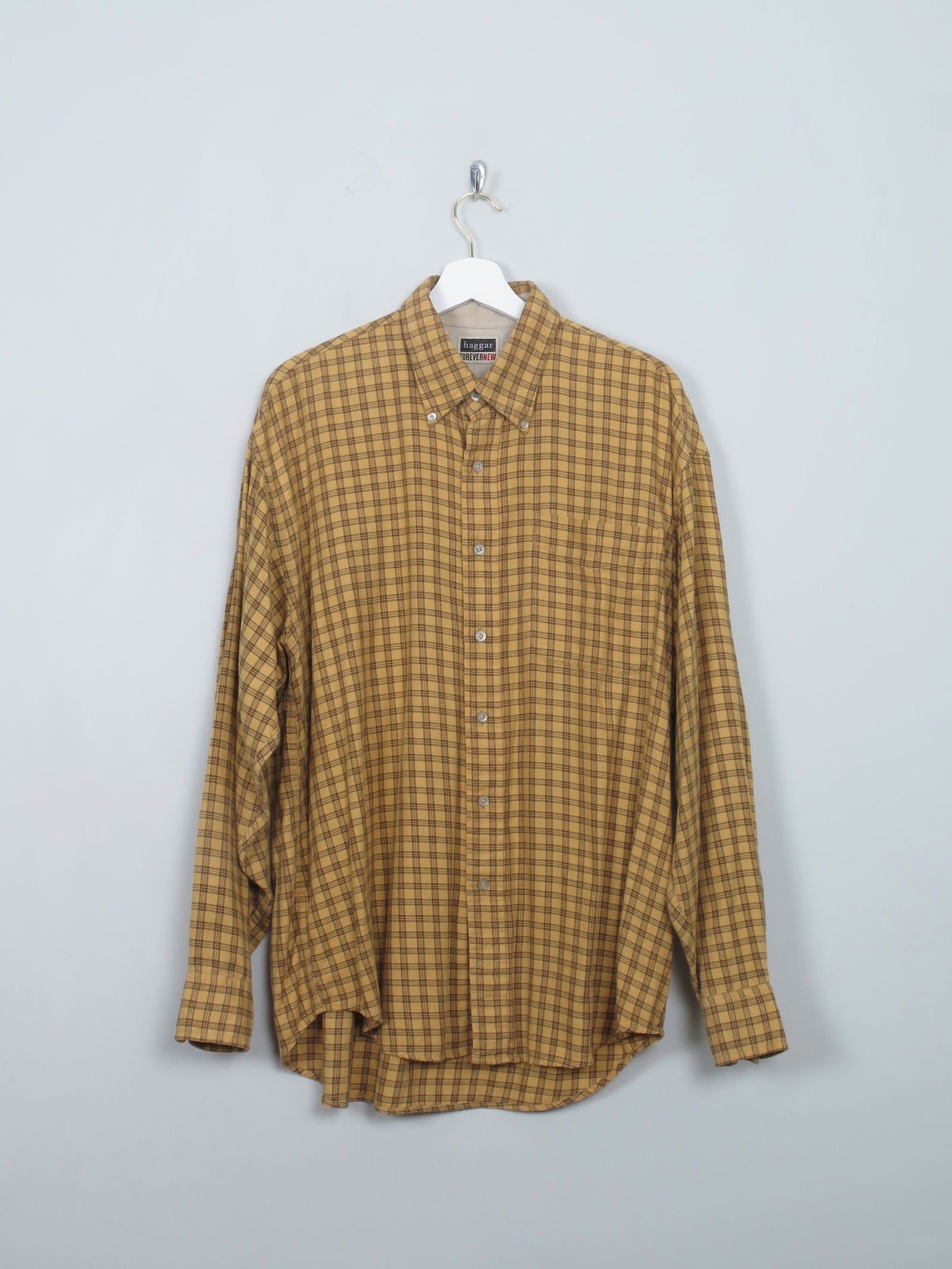 Men's Vintage Mustard Haggar Flannel Shirt L - The Harlequin