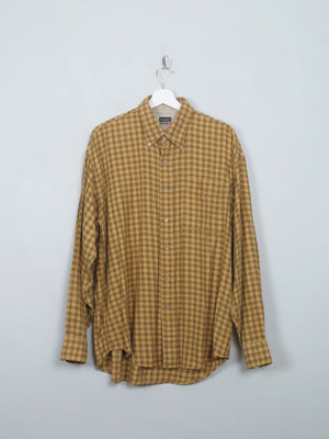 Men's Vintage Mustard Haggar Flannel Shirt L - The Harlequin