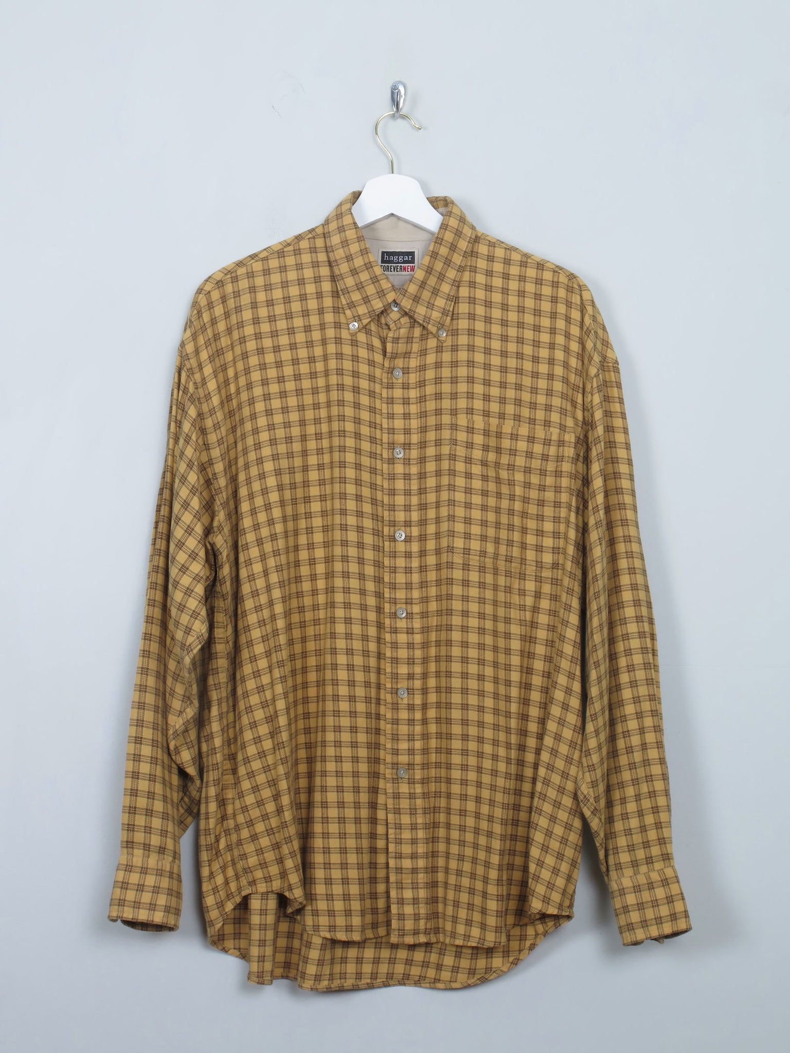 Men's Vintage Mustard Haggar Flannel Shirt L - The Harlequin
