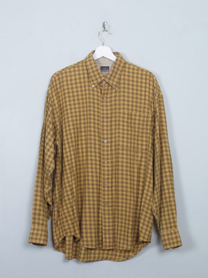 Men's Vintage Mustard Haggar Flannel Shirt L - The Harlequin