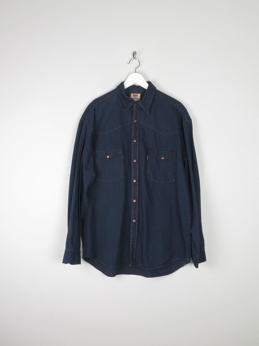 Men's Vintage Navy/Black Levis Denim Shirt XL - The Harlequin
