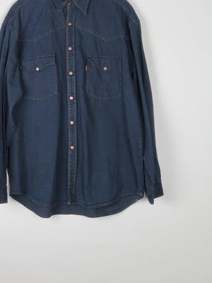 Men's Vintage Navy/Black Levis Denim Shirt XL - The Harlequin