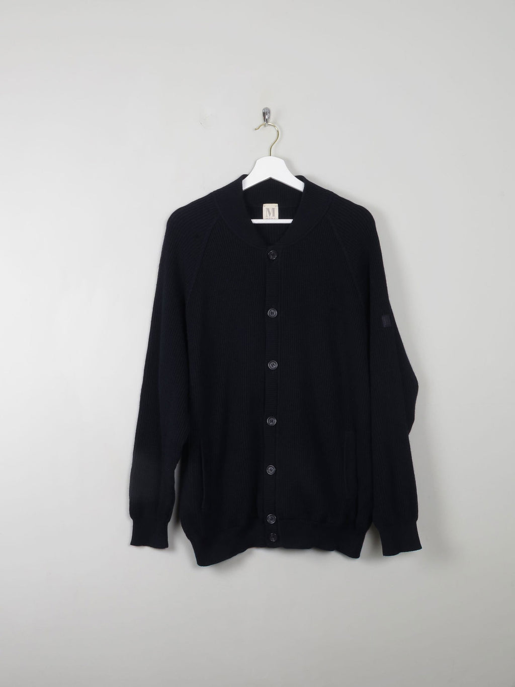 Men's Vintage Navy Cardigan L - The Harlequin