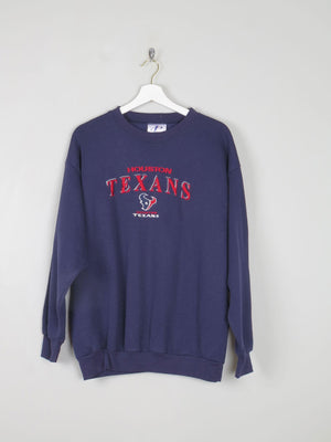 Men's Vintage Navy Houston Texans Sweatshirt M - The Harlequin
