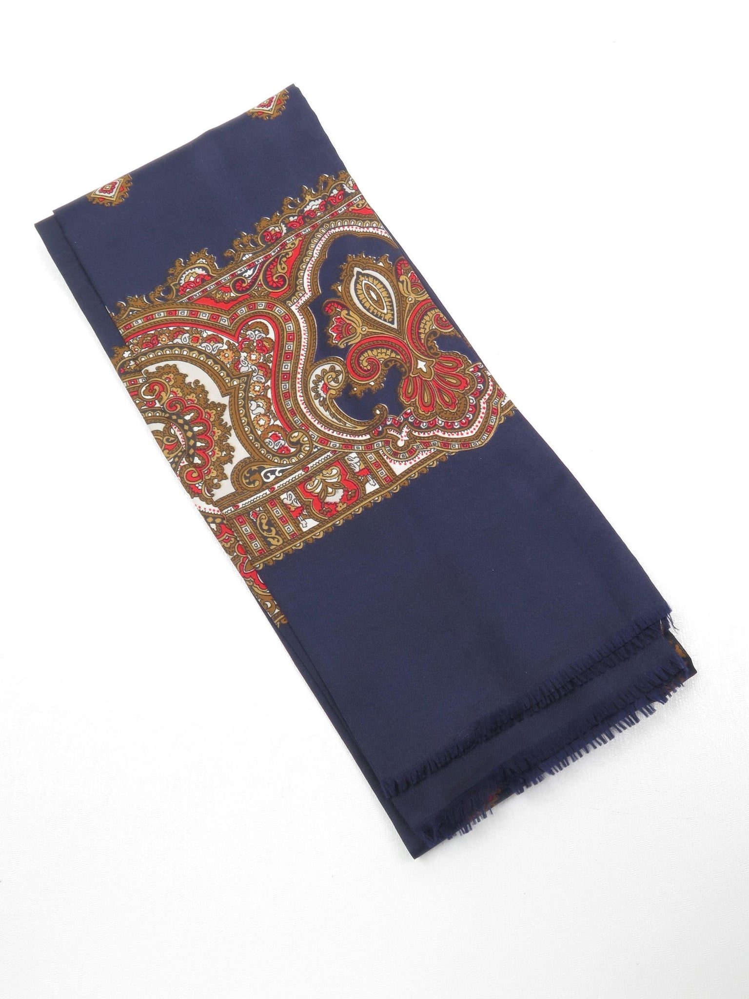 Men's Vintage Navy & Paisley Scarf - The Harlequin
