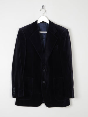Men's Vintage Navy Tailored Velvet Jacket 40/42 M - The Harlequin