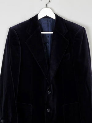 Men's Vintage Navy Tailored Velvet Jacket 40/42 M - The Harlequin
