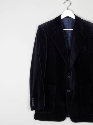 Men's Vintage Navy Tailored Velvet Jacket 40/42 M - The Harlequin