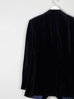 Men's Vintage Navy Tailored Velvet Jacket 40/42 M - The Harlequin