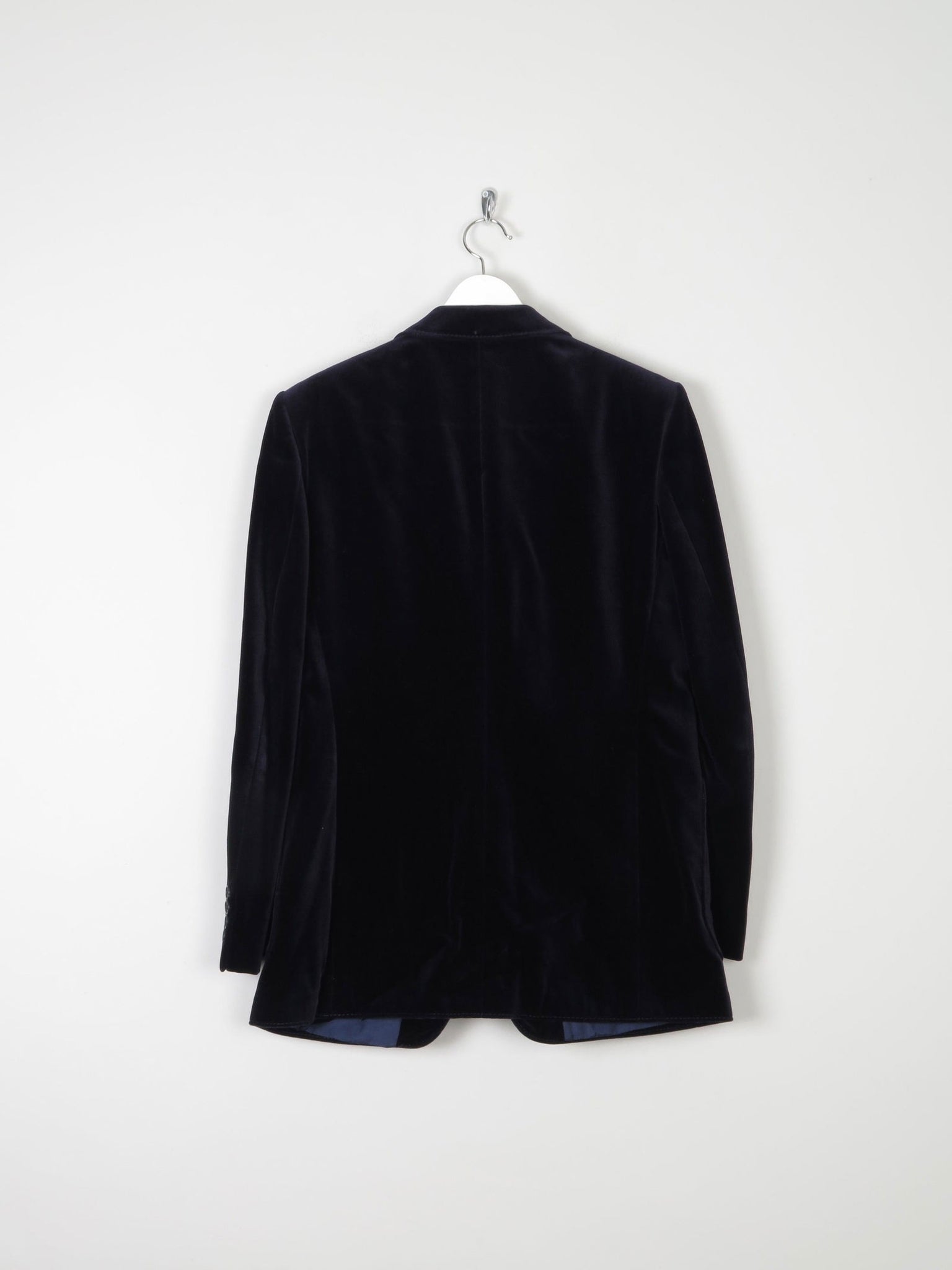 Men's Vintage Navy Tailored Velvet Jacket 40/42 M - The Harlequin