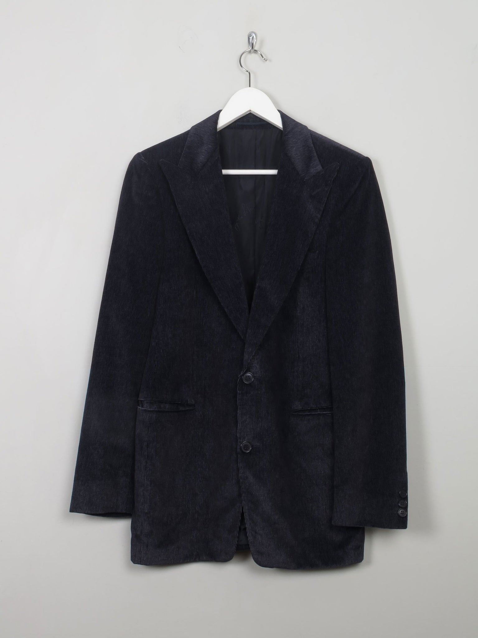 Men's Vintage Navy Velvet Jacket 38" - The Harlequin