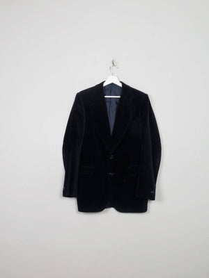 Men's Vintage Navy Velvet Jacket S/38 - The Harlequin