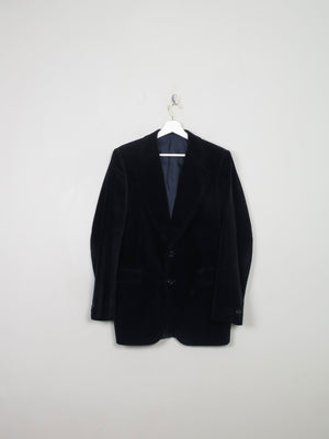 Men's Vintage Navy Velvet Jacket S/38 - The Harlequin
