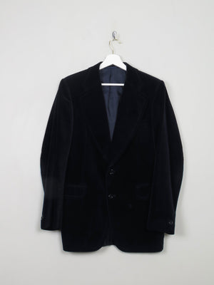 Men's Vintage Navy Velvet Jacket S/38 - The Harlequin