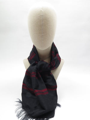 Men's Vintage Navy & Wine Wool Scarf - The Harlequin