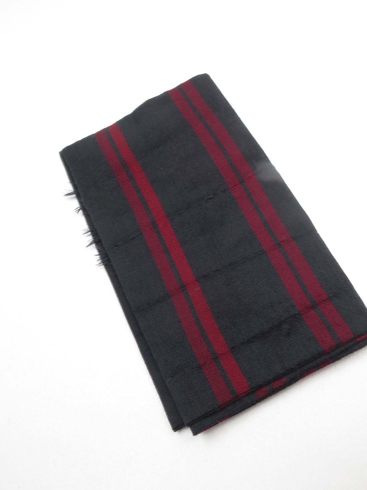 Men's Vintage Navy & Wine Wool Scarf - The Harlequin