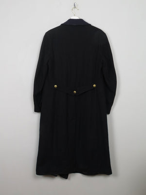 Men's Vintage Navy Wool Military Coat M - The Harlequin