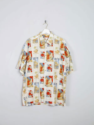 Men's Vintage Pierre Cardin Hawaiian Style Shirt XL - The Harlequin