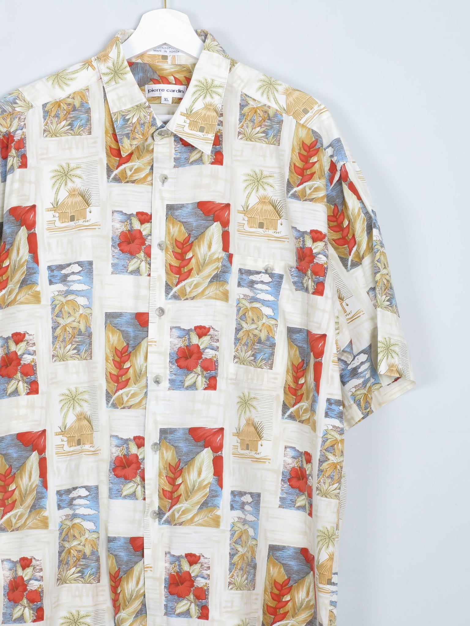 Men's Vintage Pierre Cardin Hawaiian Style Shirt XL - The Harlequin