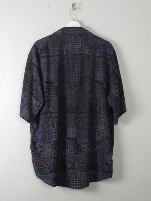 Men's Vintage Printed Shirt L - The Harlequin