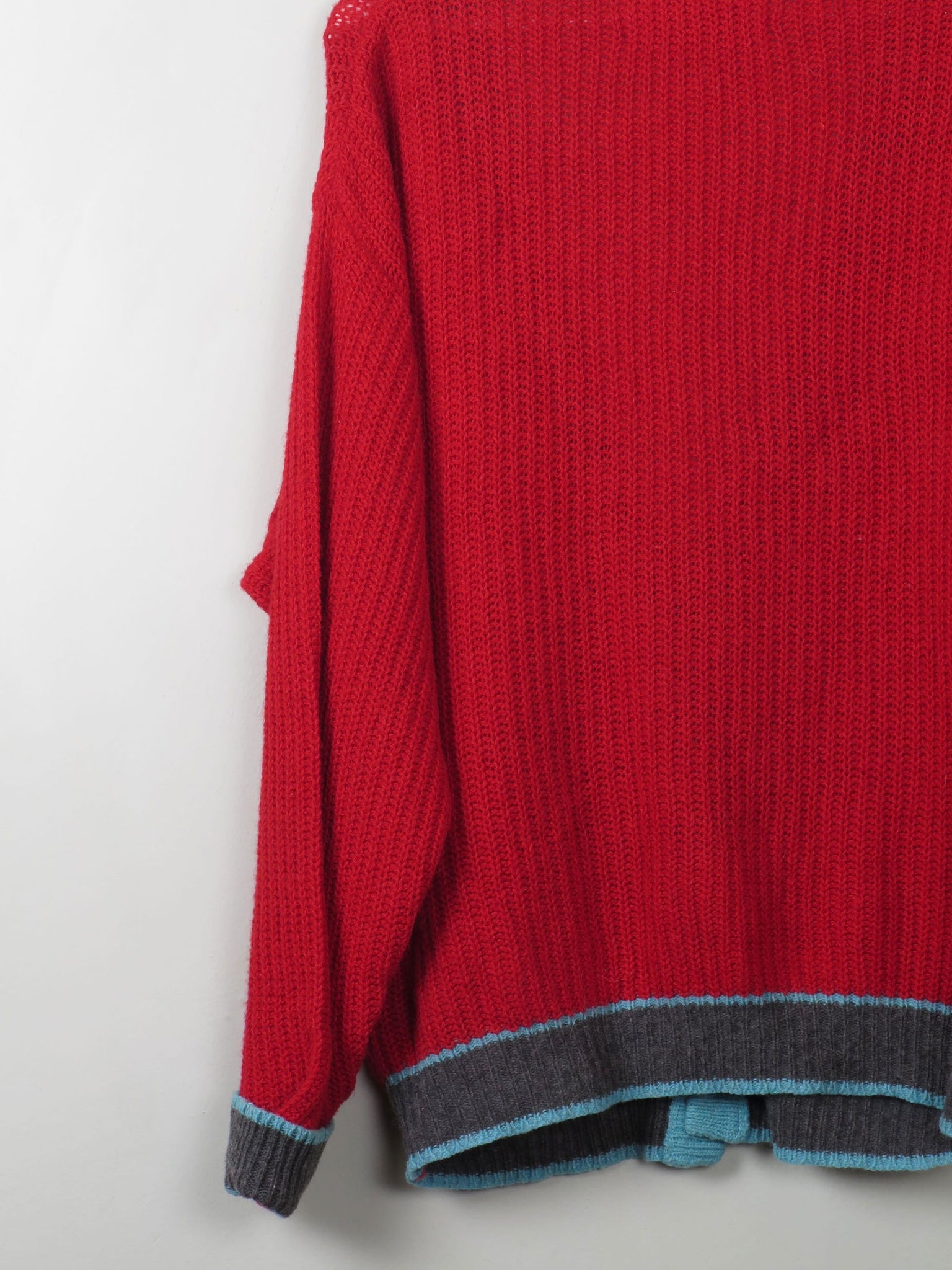 Men's Vintage Red Cardigan Chams M - The Harlequin