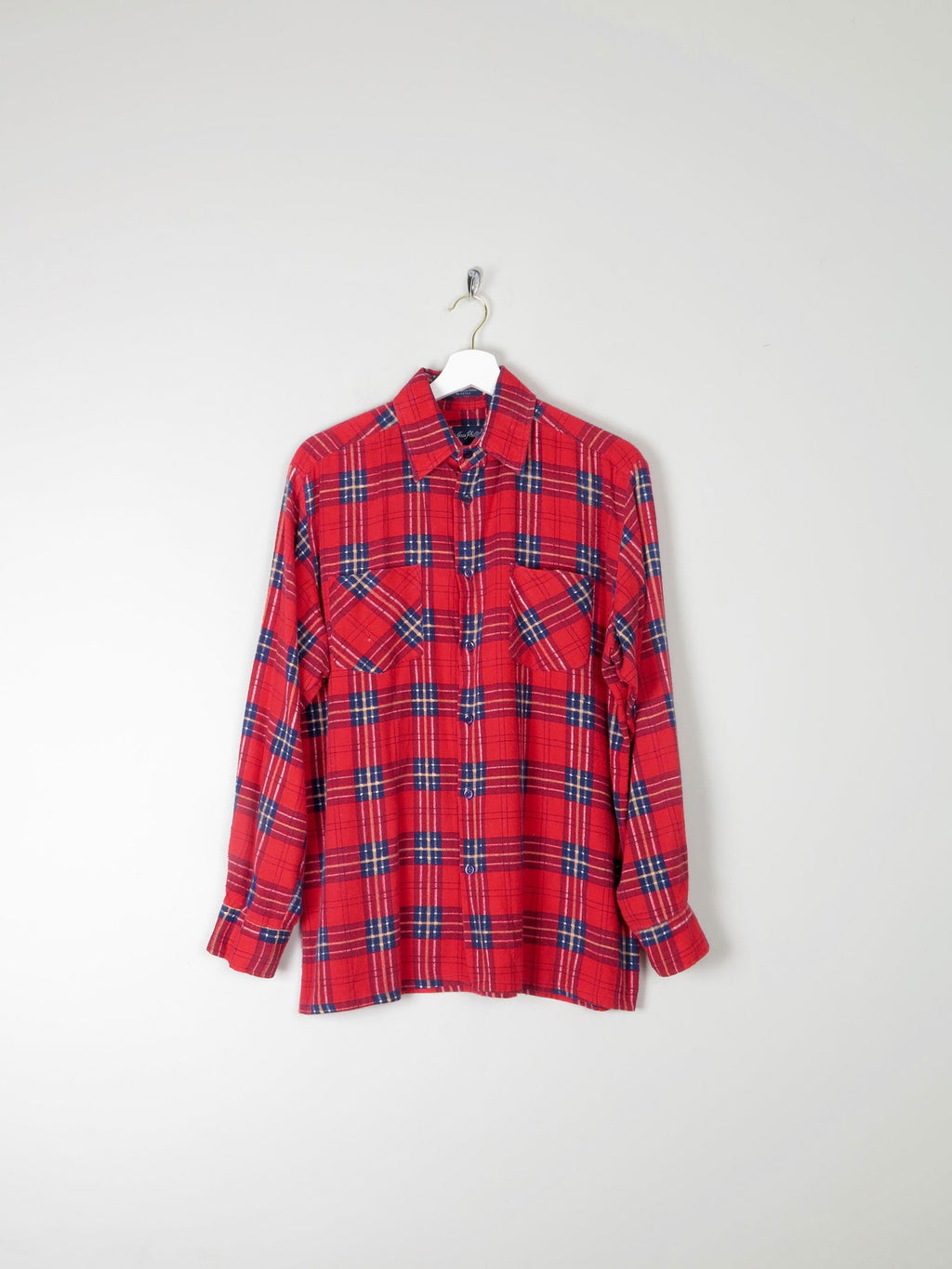 Men's Vintage Red Flannel Shirt S/M - The Harlequin