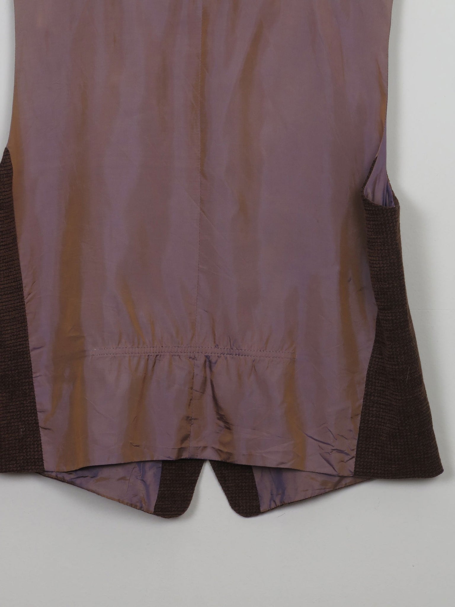 Men's Vintage Rust/Brown Chenille Waistcoat 46" XL - The Harlequin