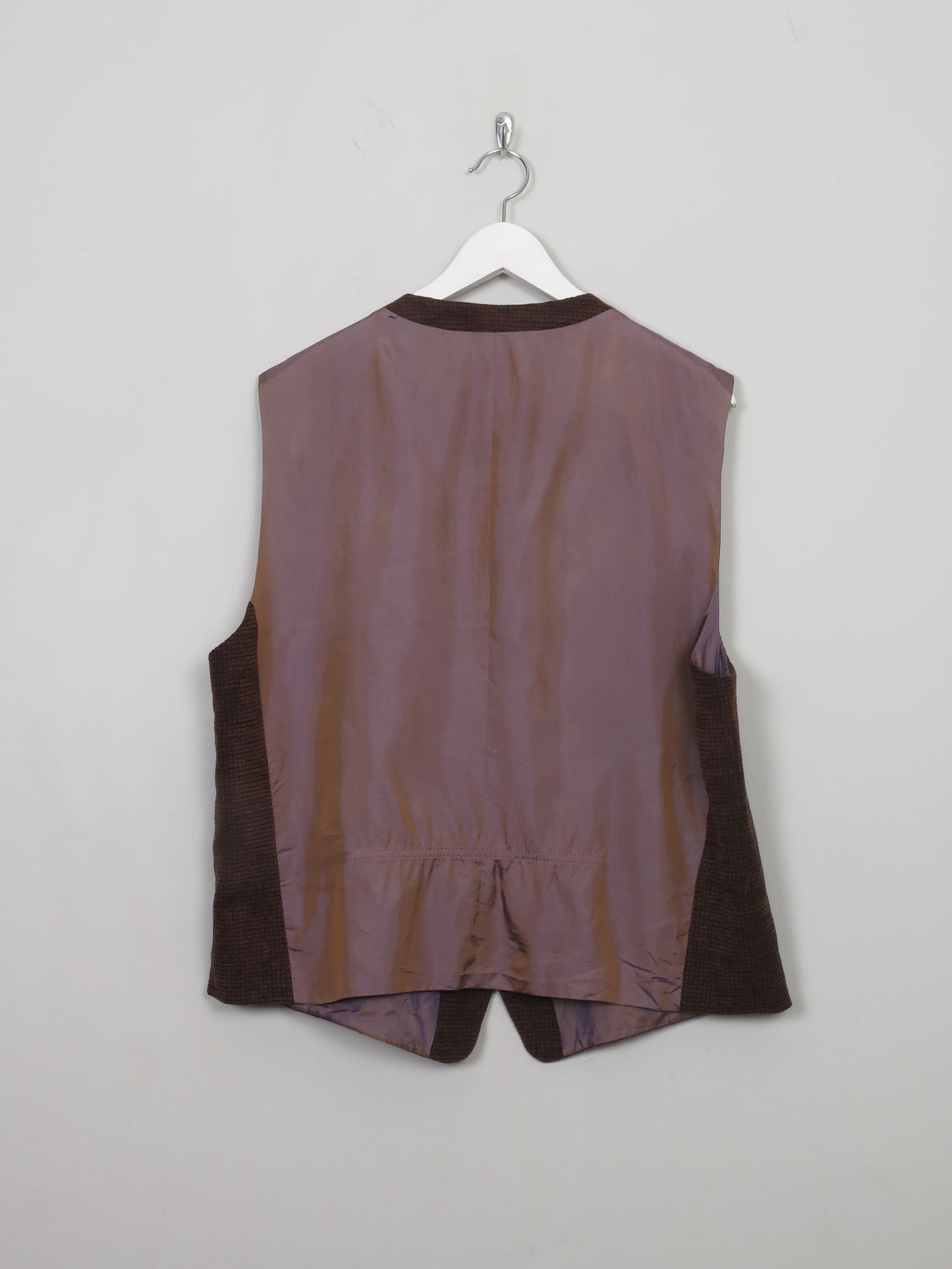 Men's Vintage Rust/Brown Chenille Waistcoat 46" XL - The Harlequin