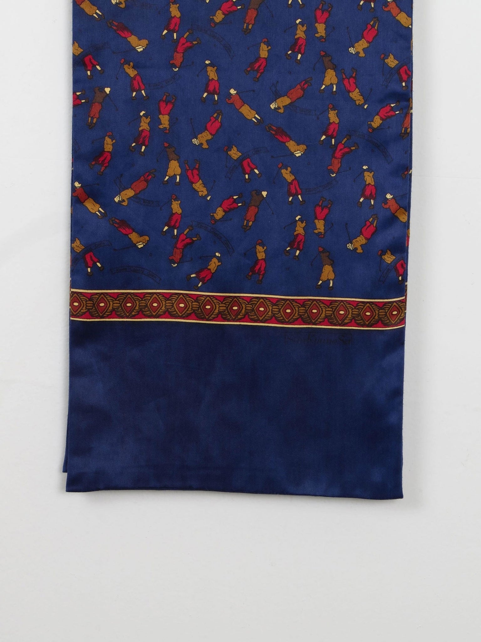 Men's Vintage Scarf With Golfer Pattern - The Harlequin