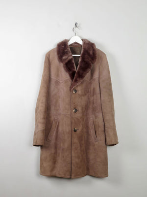 Men's Vintage Sheepskin Coat L - The Harlequin
