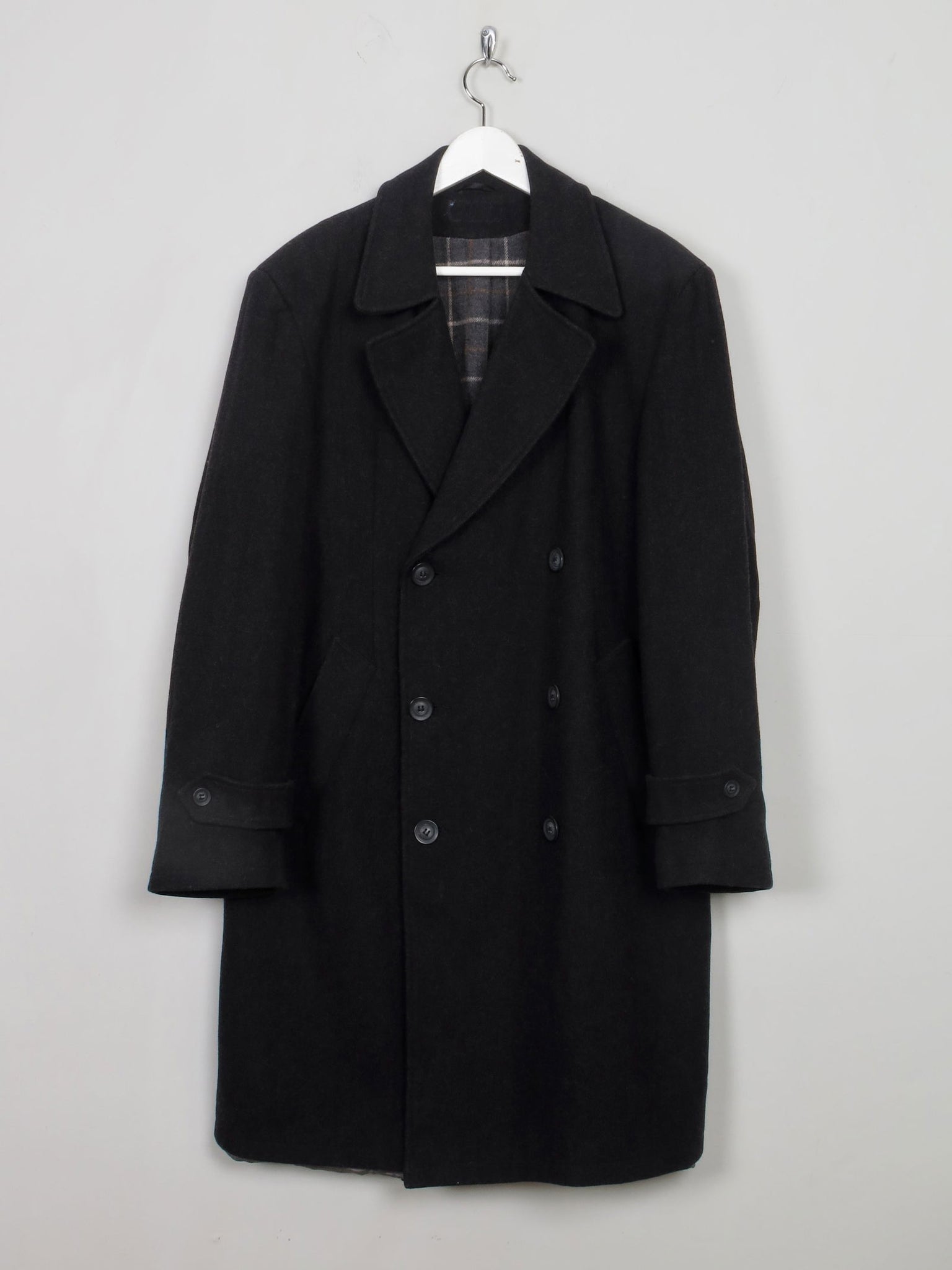 Men's Vintage Short Grey Wool Coat L - The Harlequin