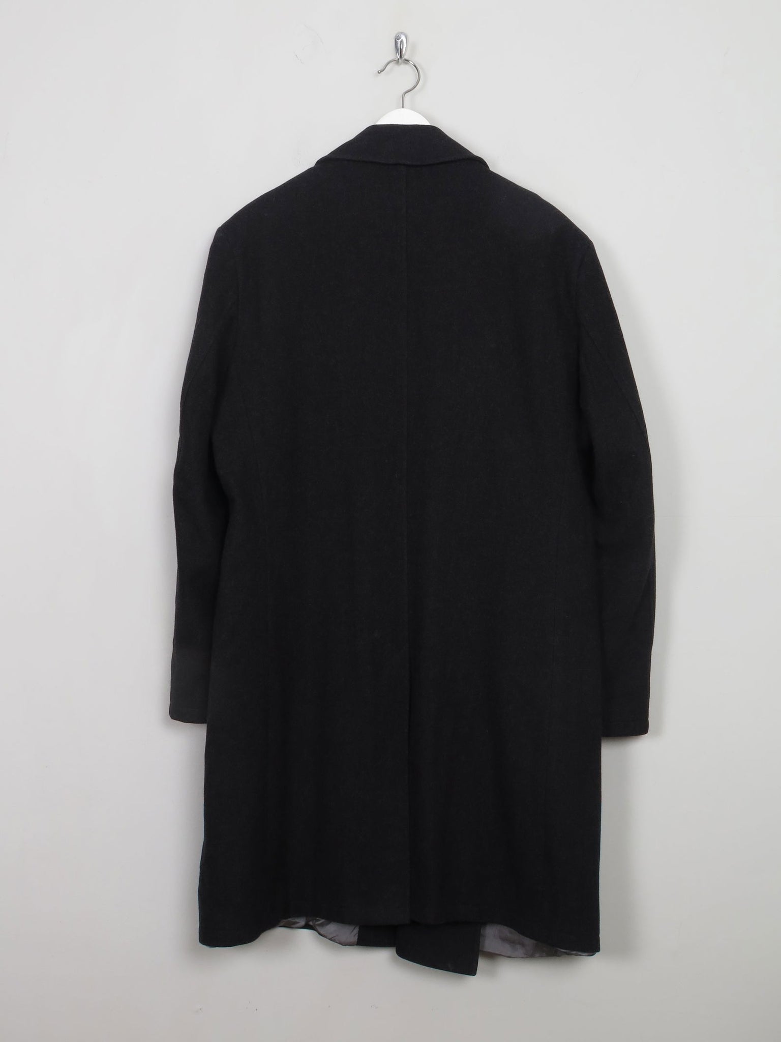 Men's Vintage Short Grey Wool Coat L - The Harlequin