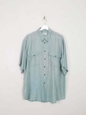 Men's Vintage Silk Shirt Sage Green L/XL - The Harlequin